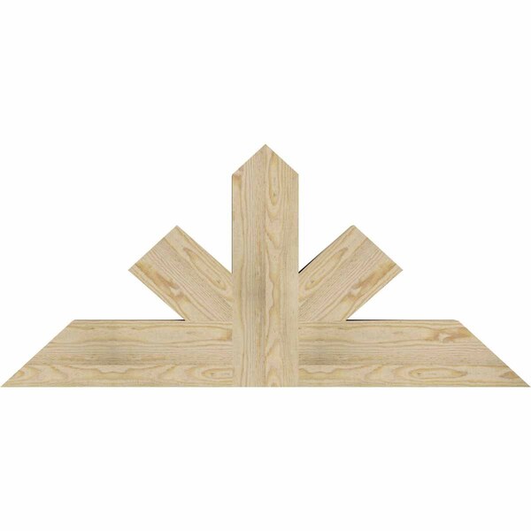 Ekena Millwork Saratoga Rough Sawn Timber Gable Bracket, Douglas Fir, 48"W x 22"H x 4"D x 6"F, 11/12 Pitch GBW048X22X0406SAR00RDF - main